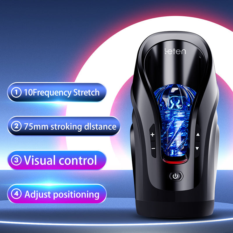 2026 New Leten Fully Automatic 10 Frequency Telescopic Fixed-Point Adjustment Male Stroker