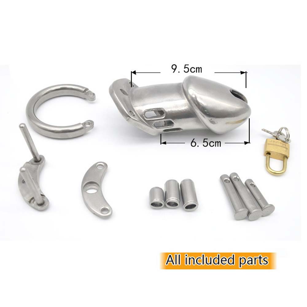Stainless Steel Men's Long Chastity Cages