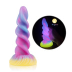 Mixed Color Luminous Spiral Silicone Dildo