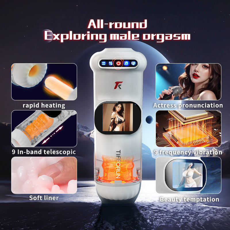 2026 New Stroker Uxol Heating 9 Vibration & 9 Thrusting Male Stroker with Moan Function, Full LCD Display Uxolclub Sex Toys for Men