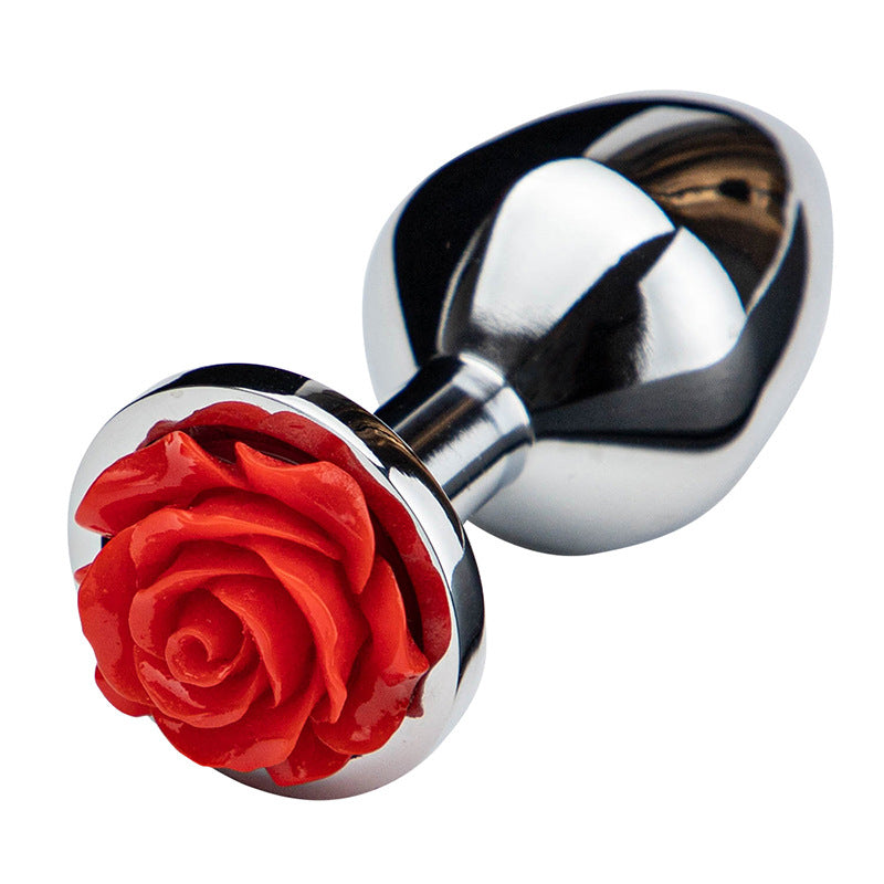 Rose Metal Butt Plug | Silver Small Anal Plug Sex
