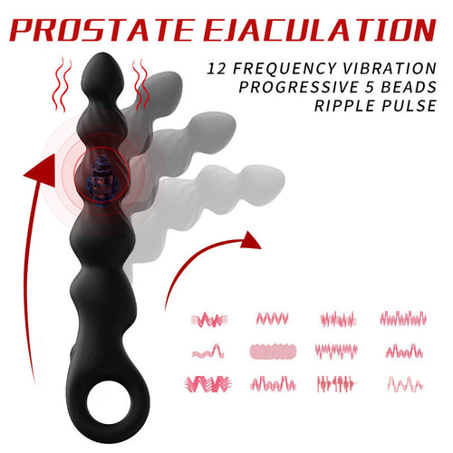 12 Vibrating Prostate Massage Ball Bead Anal Plug Back Court Masturbator