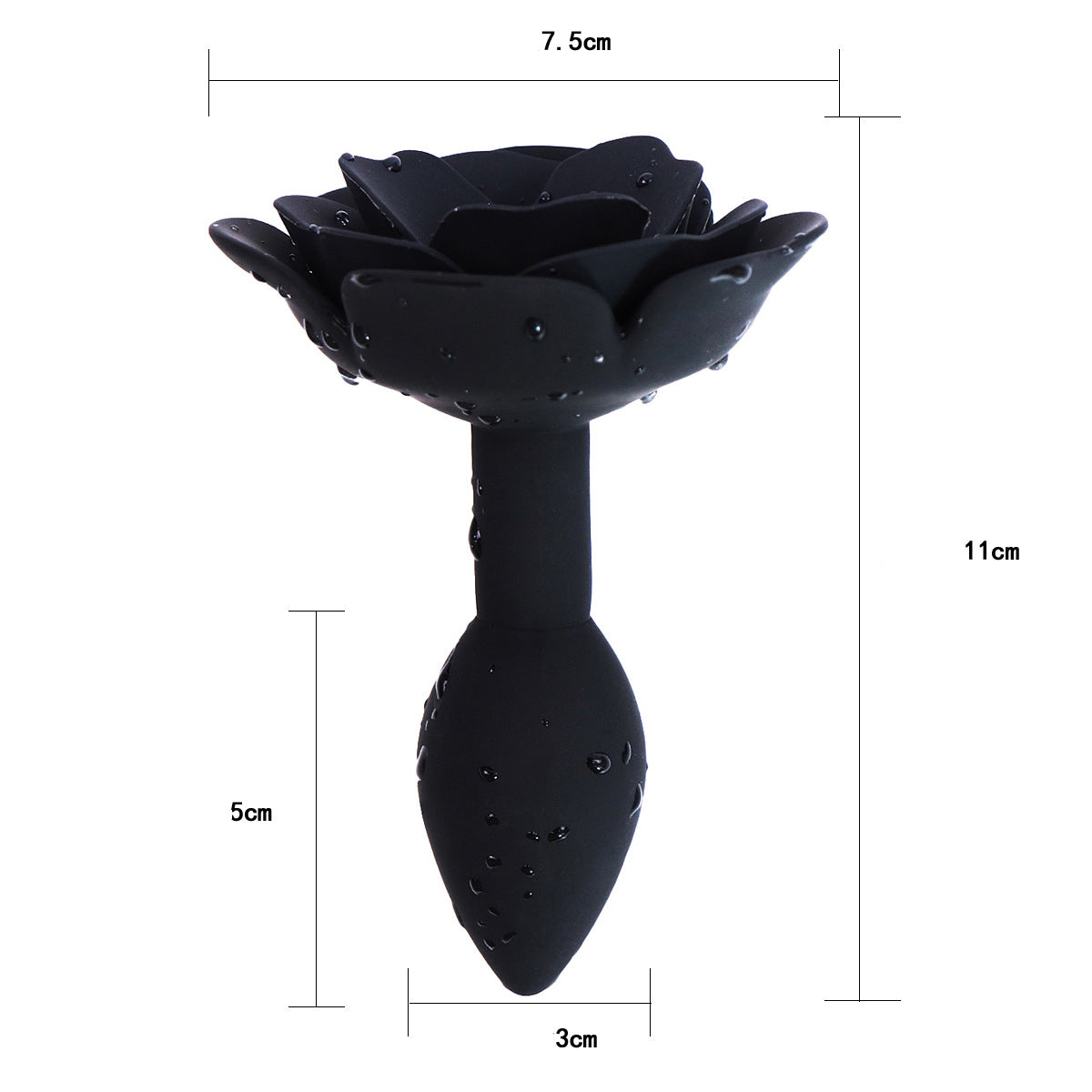 Rose Black Butt Plug Training Anal Plug Sex Toy