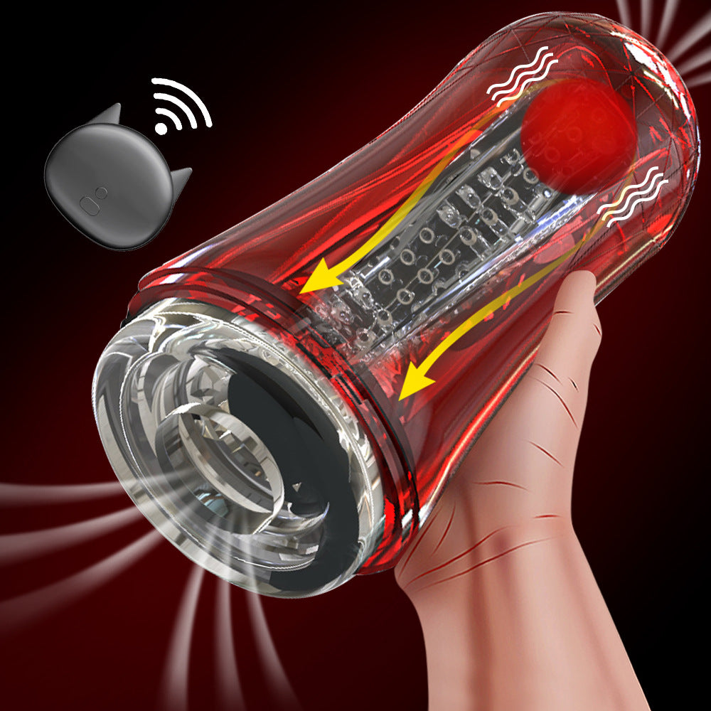 Red Eagle 10 Vibrations Air Pressure Sucking Electric Male Stroker Transparent Soft for Penis Stimulation