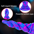 Special Shaped Mixed Color Liquid Silicone Manual Dildo