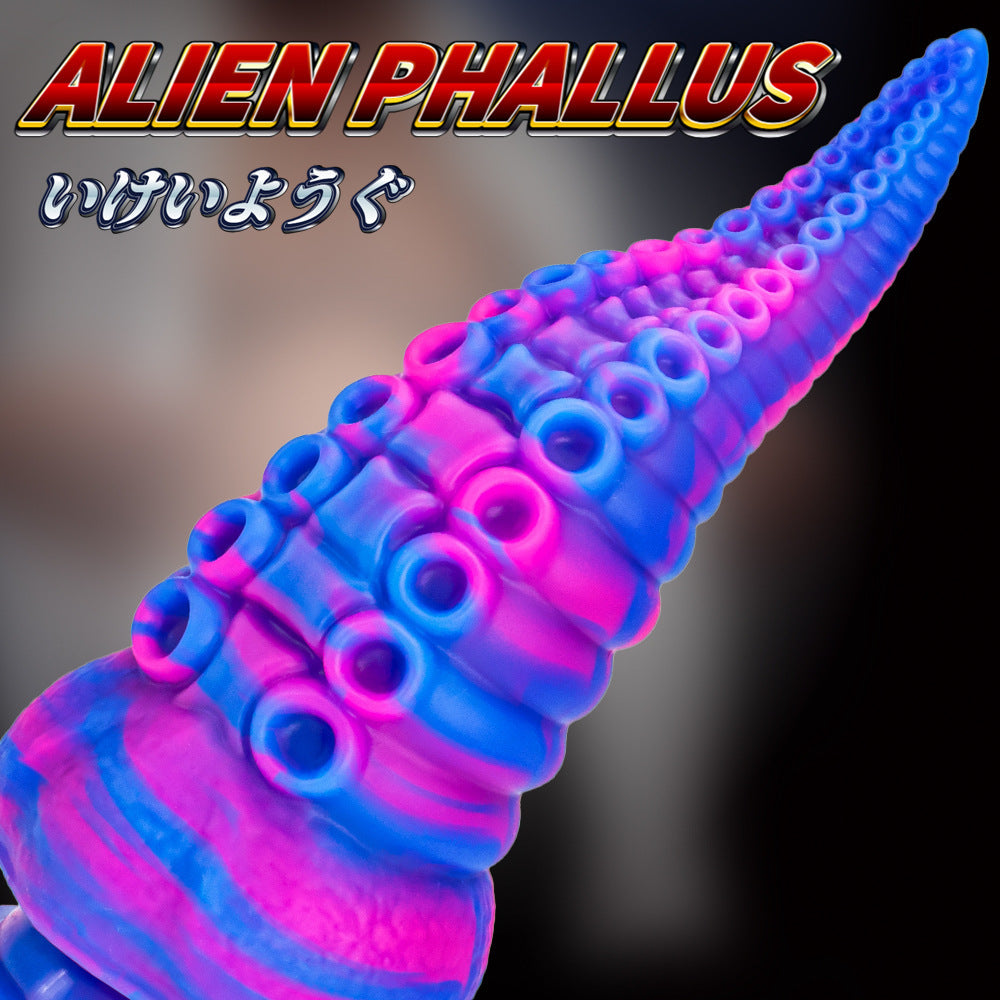 Special Shaped Mixed Color Liquid Silicone Manual Dildo