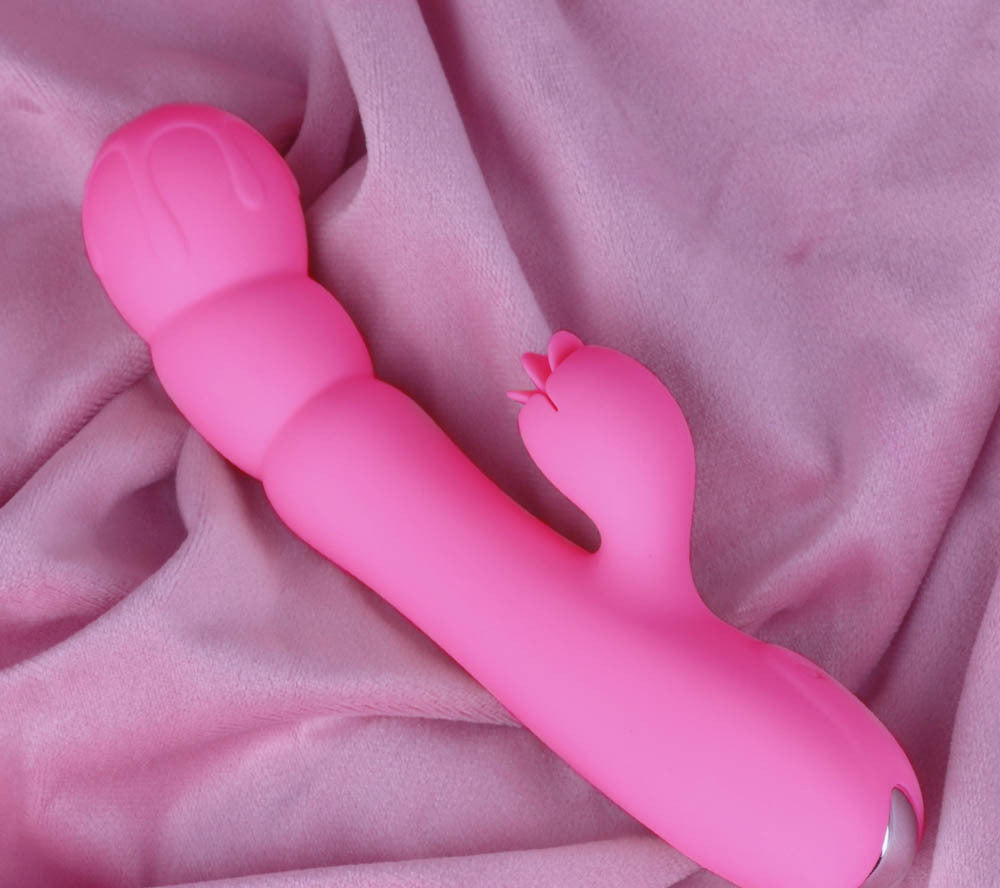 Tongue Licking Pink Dildo Electric Tongue Vibrator