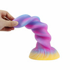 Mixed Color Luminous Spiral Silicone Dildo