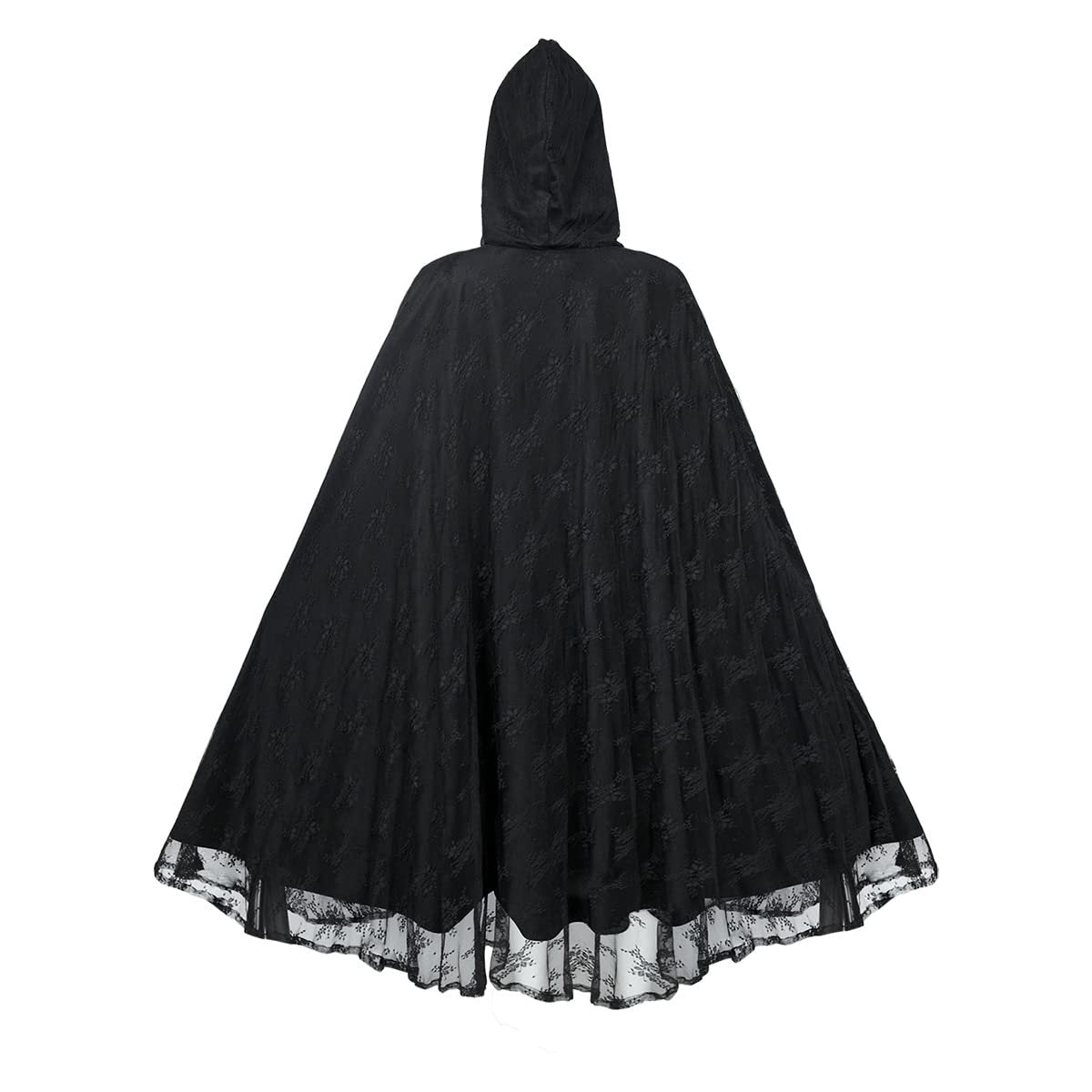 Halloween Party Medieval Lace Cape Gothic Long Hooded Cloak