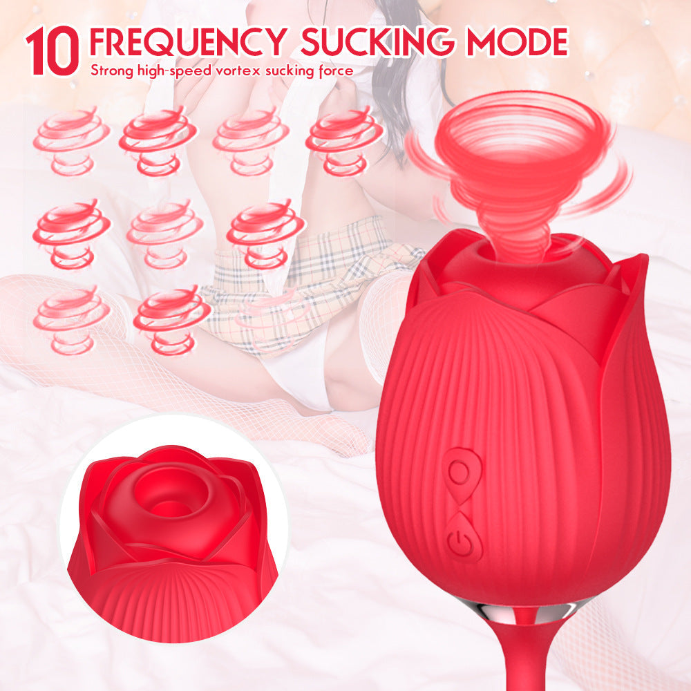 Rose Vibrator With Bullet Tongue