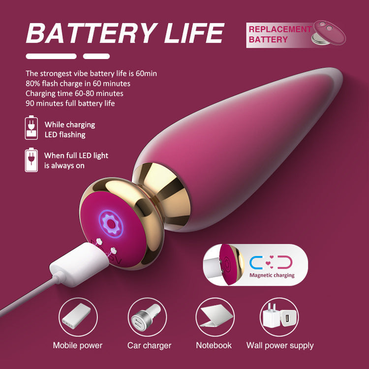Remote control anal plug prostate massager