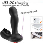 Remote Control Dual Vibrating Heated Tongue Licking Clitoris Stimulator Anal Plug