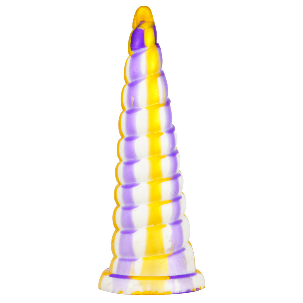 Colorful Threaded Silicone Special-Shaped Artificial Dildo