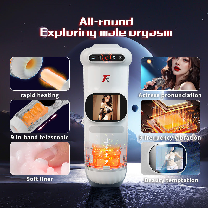 2026 New Stroker Uxol Heating 9 Vibration & 9 Thrusting Male Stroker with Moan Function, Full LCD Display Uxolclub Sex Toys for Men