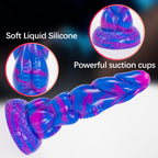 Special Shaped Mixed Color Liquid Silicone Manual Dildo