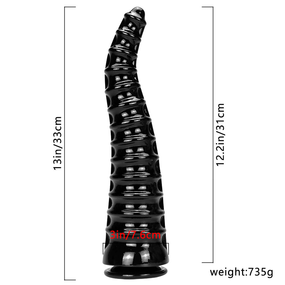 13 Inch Special Shaped Pointed Anal Plug Silicone Realistic Huge Dildo