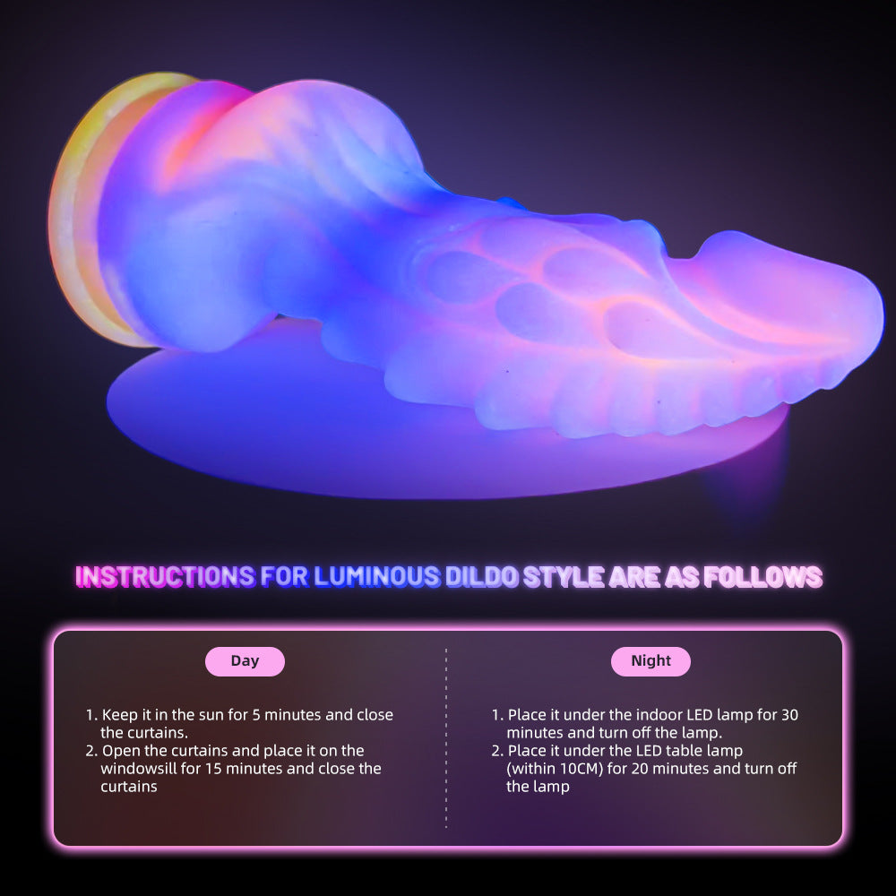 Colorful Fluorescent Luminous Realistic Dildos, Stimulates G-Spot, Dildo Plug Women and Men