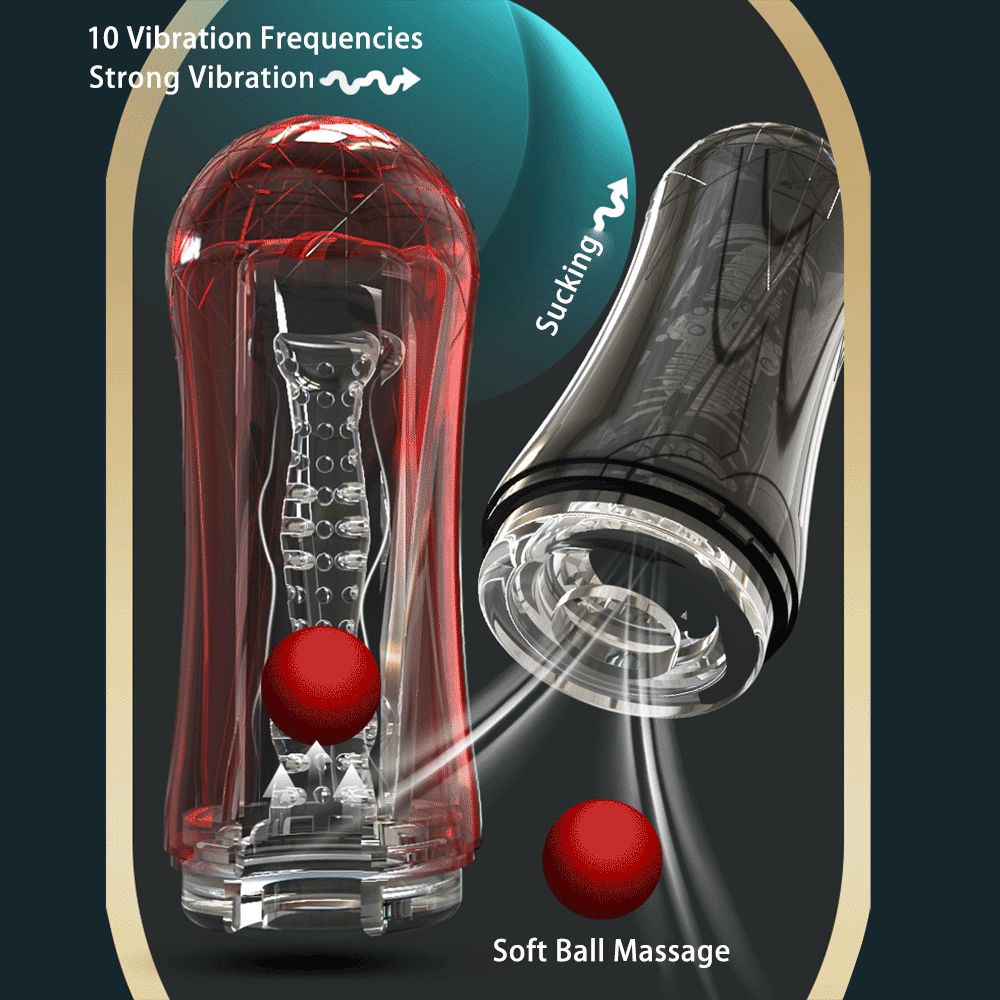 Red Eagle 10 Vibrations Air Pressure Sucking Electric Male Stroker Transparent Soft for Penis Stimulation