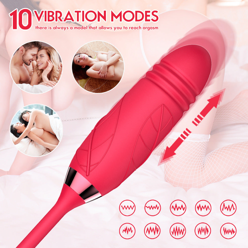 Rose Vibrator With Bullet Tongue