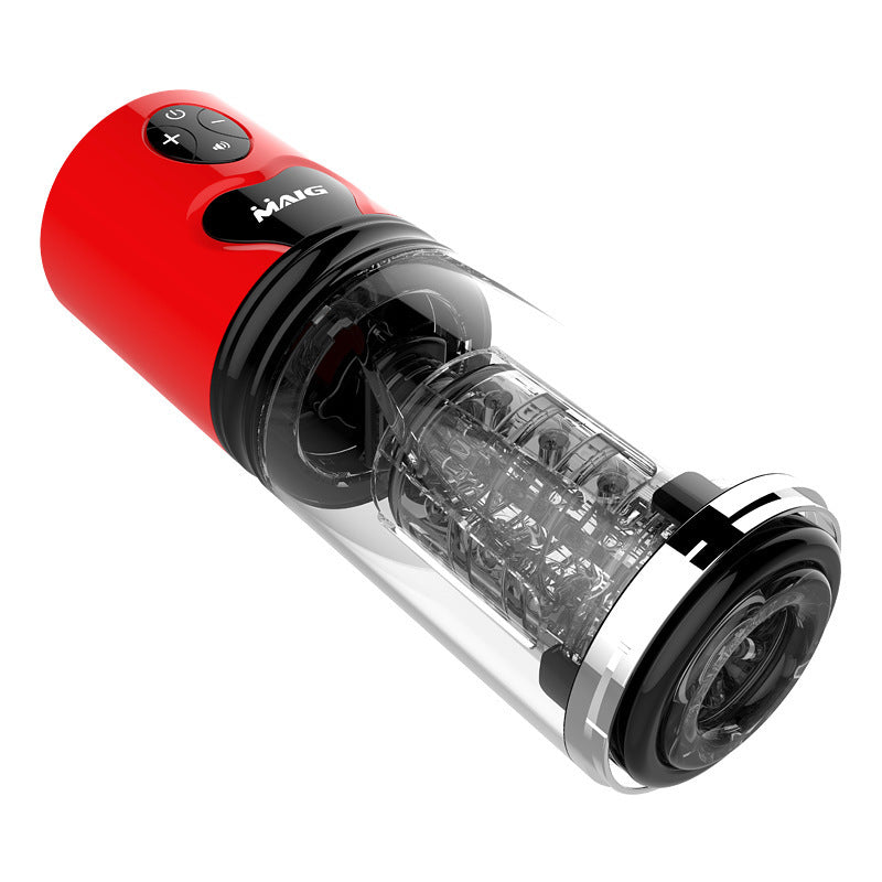WaveRiderX Intelligent Multi-frequency Telescopic Rotation Sucking & Moaning Automatic Male Stroker with Suction Base