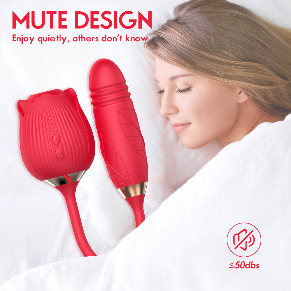 Rose Vibrator With Bullet Tongue