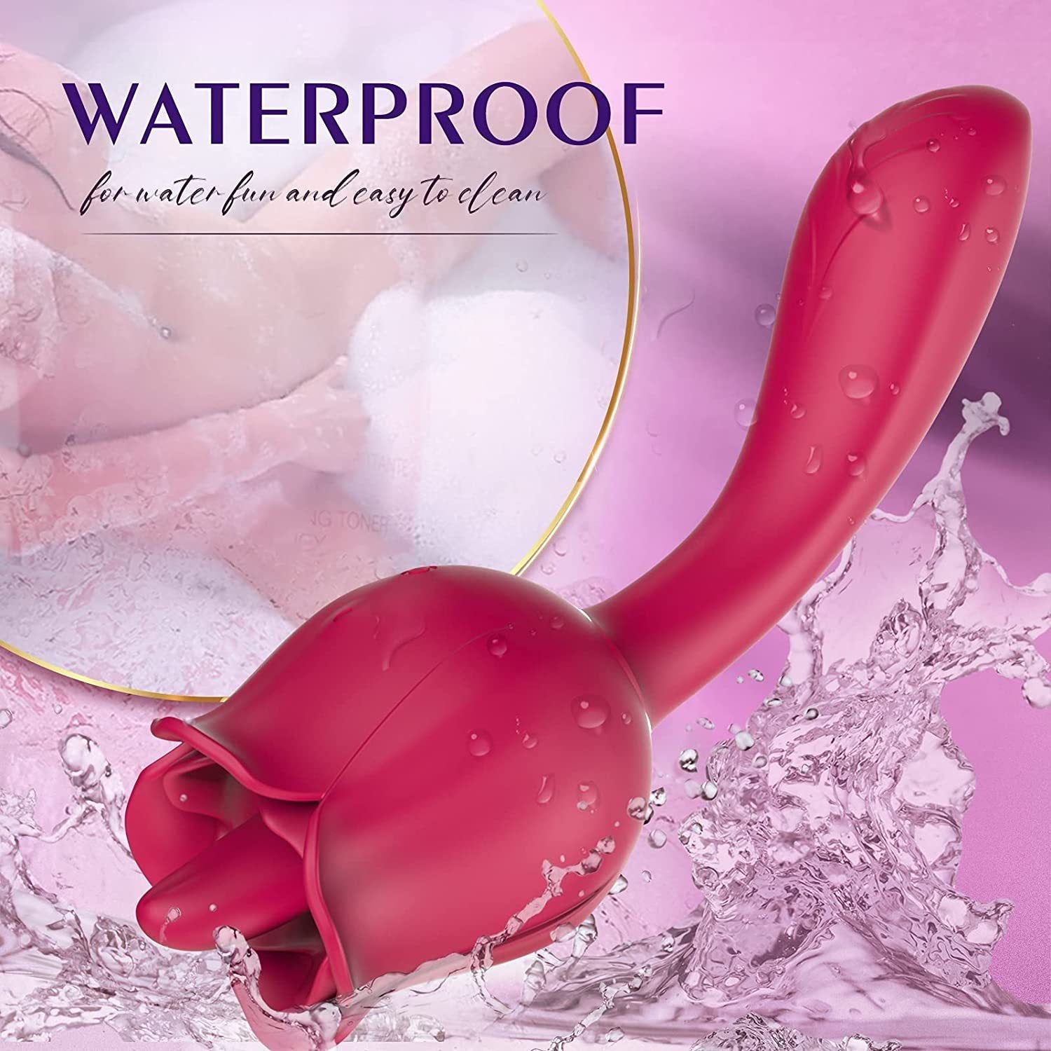 2 In 1 Rose Tongue Licking Female Vibrator