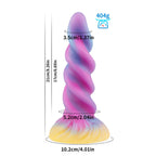 Mixed Color Luminous Spiral Silicone Dildo