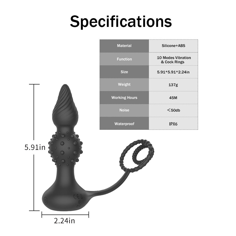 Remote Control Vibrating Anal Beads | Silicone Thrusting Butt Plug