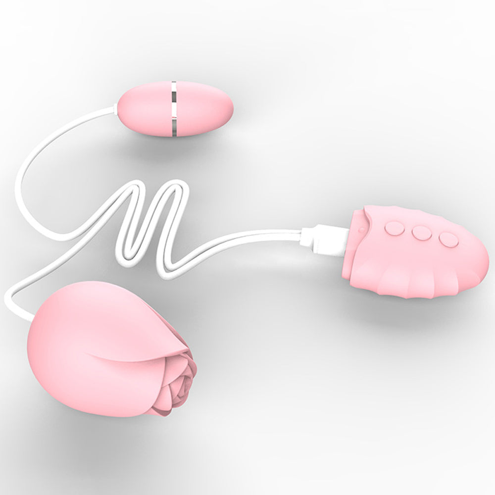 Double Tongue Licking Rose Vibrator Female Vibrating Egg