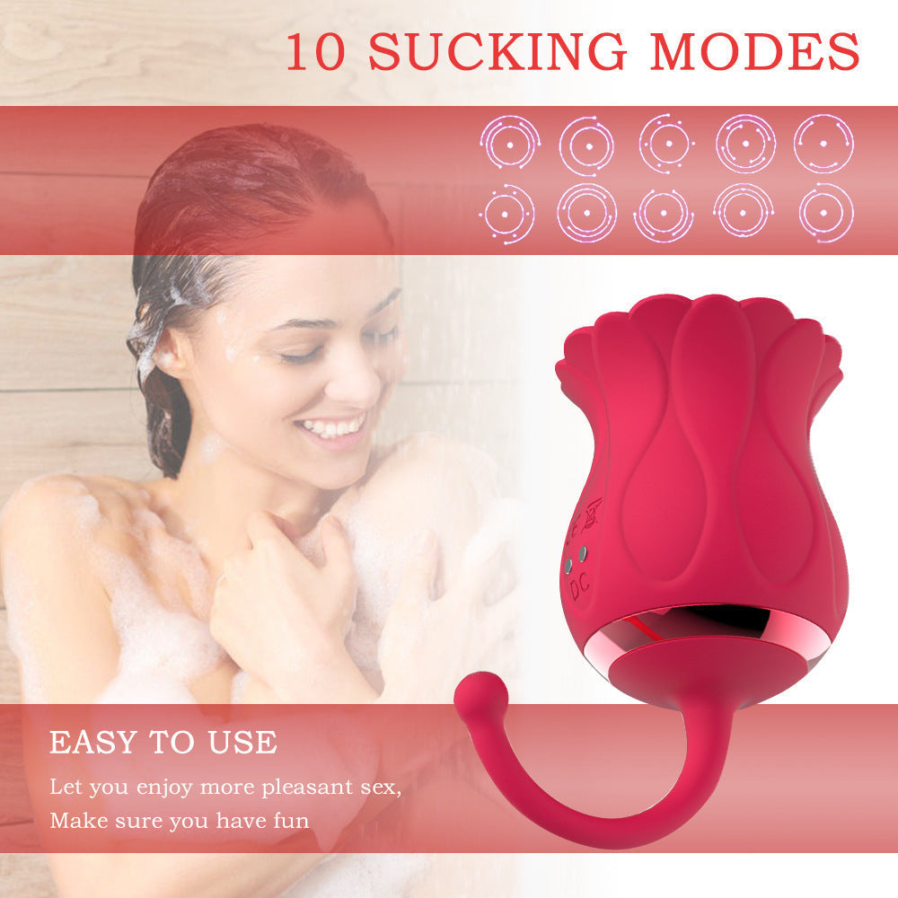 Rose Petal Vibrator Swirl Air Sucking and Teasing Clit Nipple Vibrator