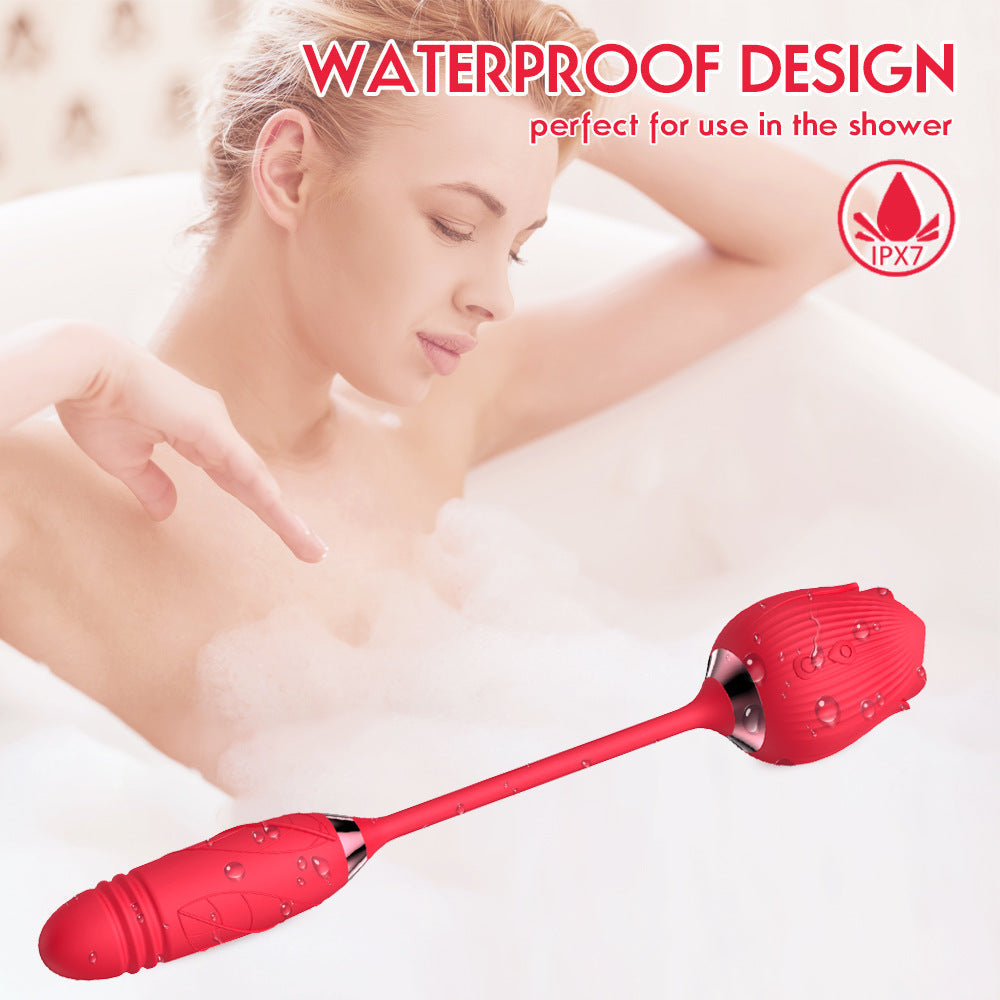 Rose Vibrator With Bullet Tongue