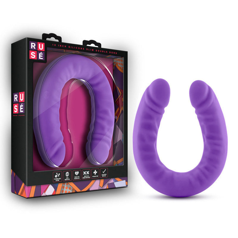 18 Inch Double Ended Dildo & Slim Silicone Purple Dildo