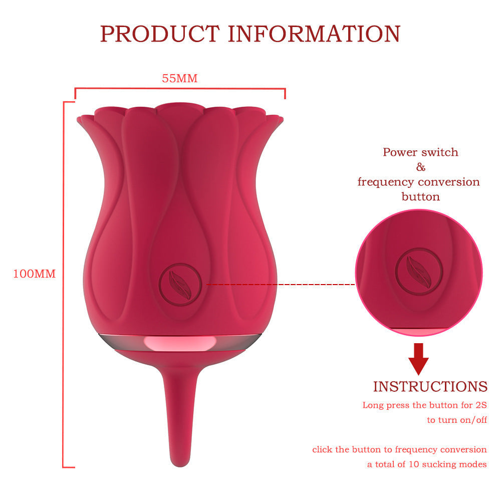 Rose Petal Vibrator Swirl Air Sucking and Teasing Clit Nipple Vibrator