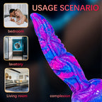 Special Shaped Mixed Color Liquid Silicone Manual Dildo