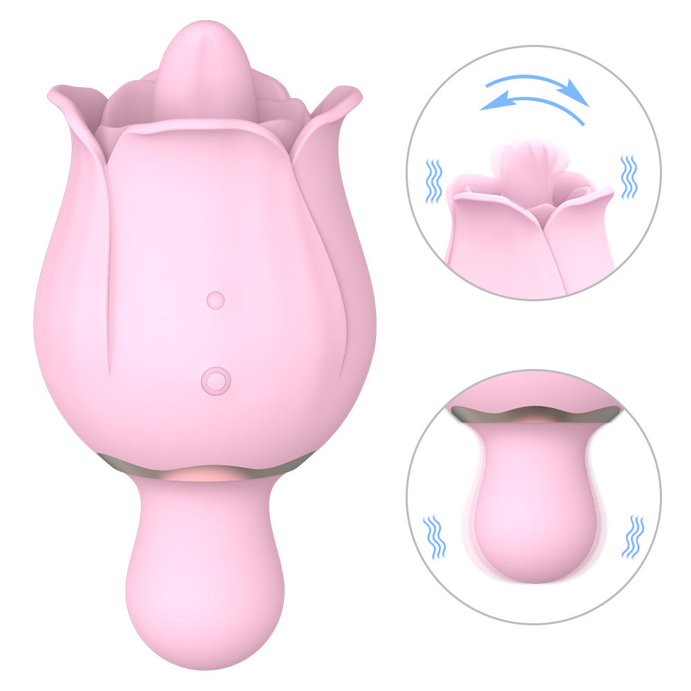 9 Frequency Rose Vibrators Vibrating Tongue Clitoris Stimulator