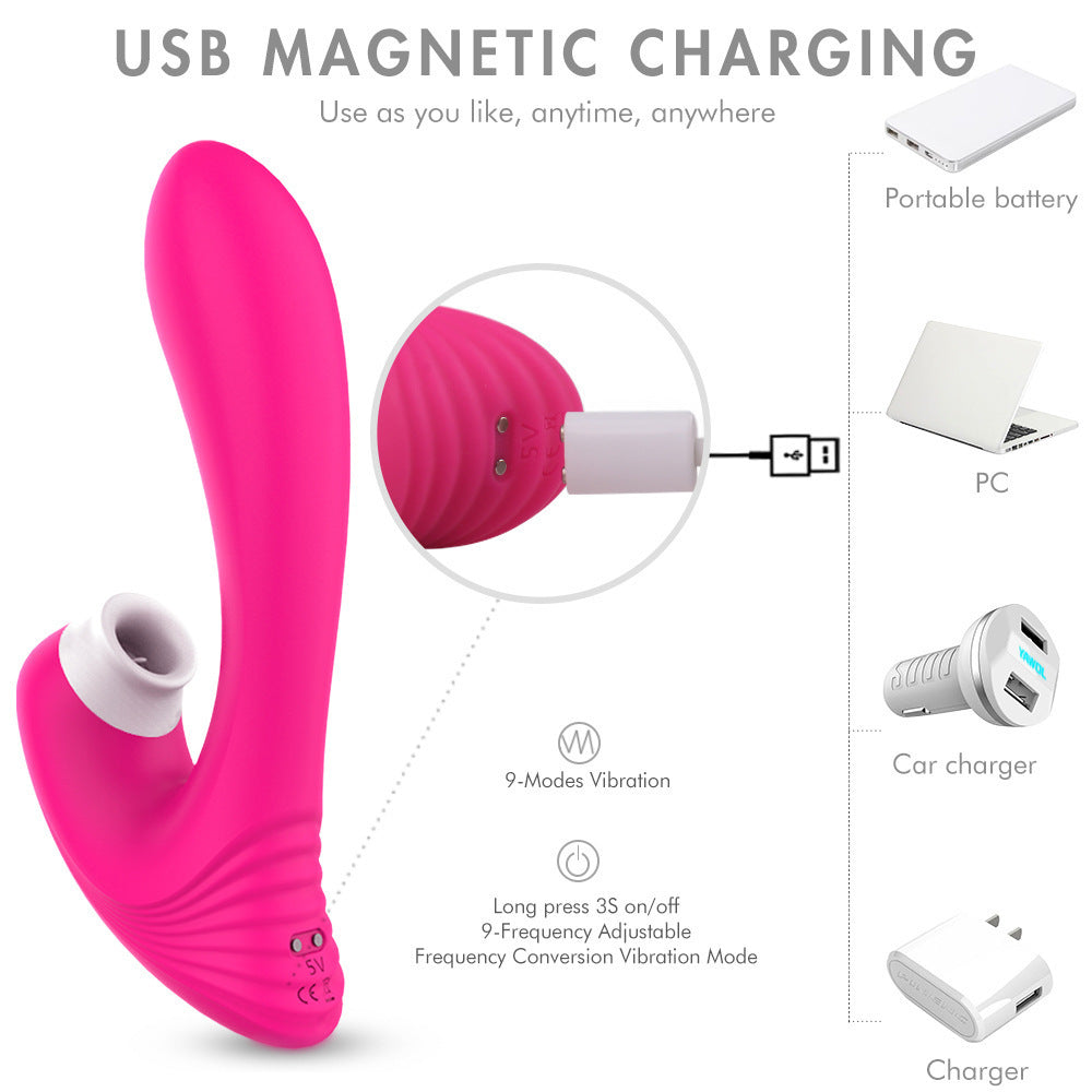 Sucking Vibrating Dildo - Female Vibrator with Vibrating Suction
