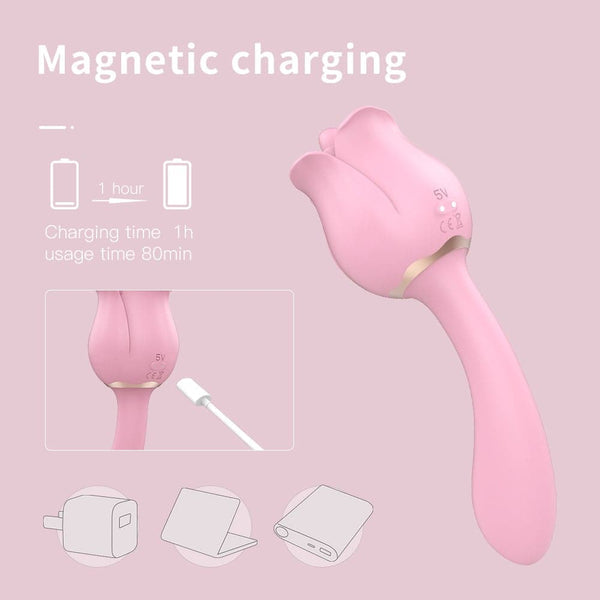 Rose Vibrator Tongue Licking Vibrator Masturbation Stick