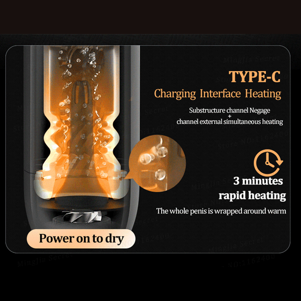 Leten – Black Hurricane Hole - 6 Modes Telescopic Suction Heating Male Stroker