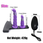 Wireless Remote Control Vibrating Bondage Wearable Double-Ended Realistic Silicone Dildo