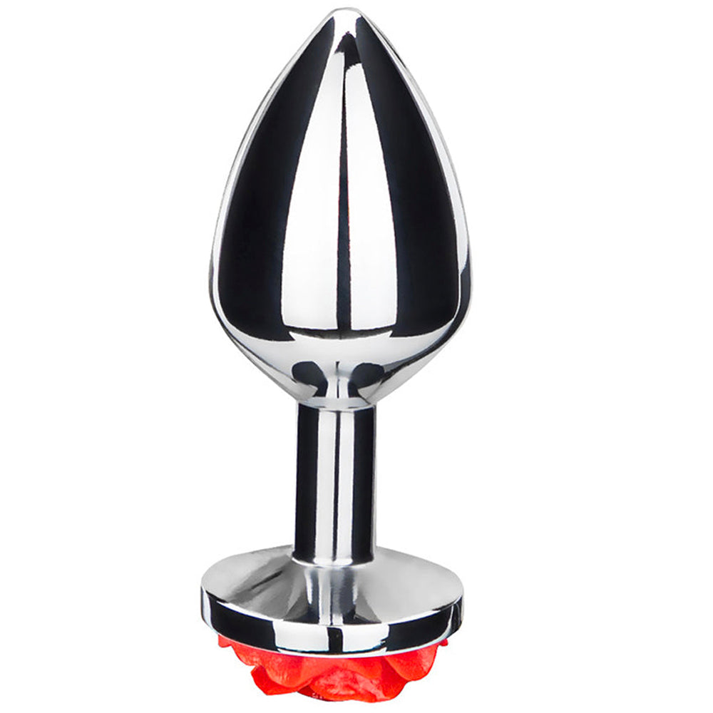 Rose Metal Butt Plug | Silver Small Anal Plug Sex