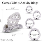 Lightweight Male Chastity Cage with 4 Size Rings