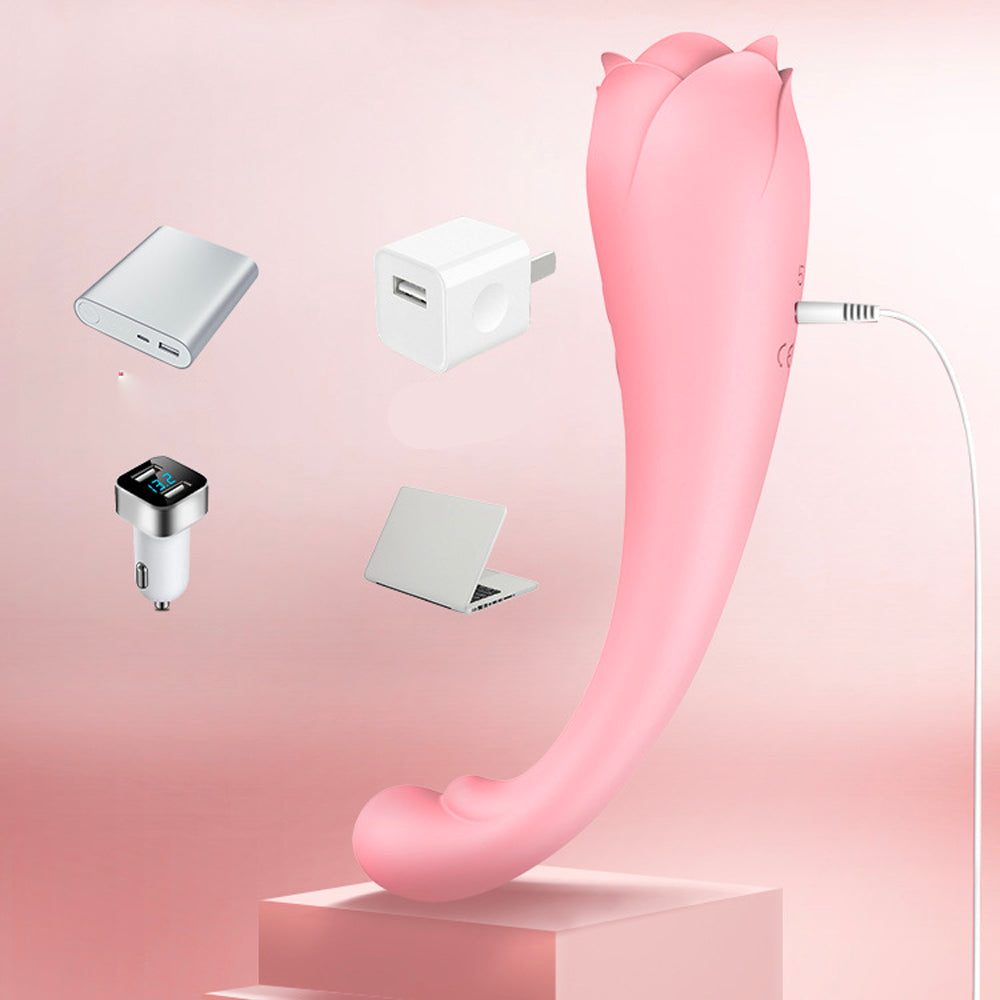 Rose Sex Toy Nipple Vibrator - Tongue Licking and Clit Sucking