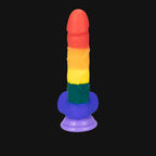 8 Inch Allovers Dildo Transparent Sucker Rainbow Dildo