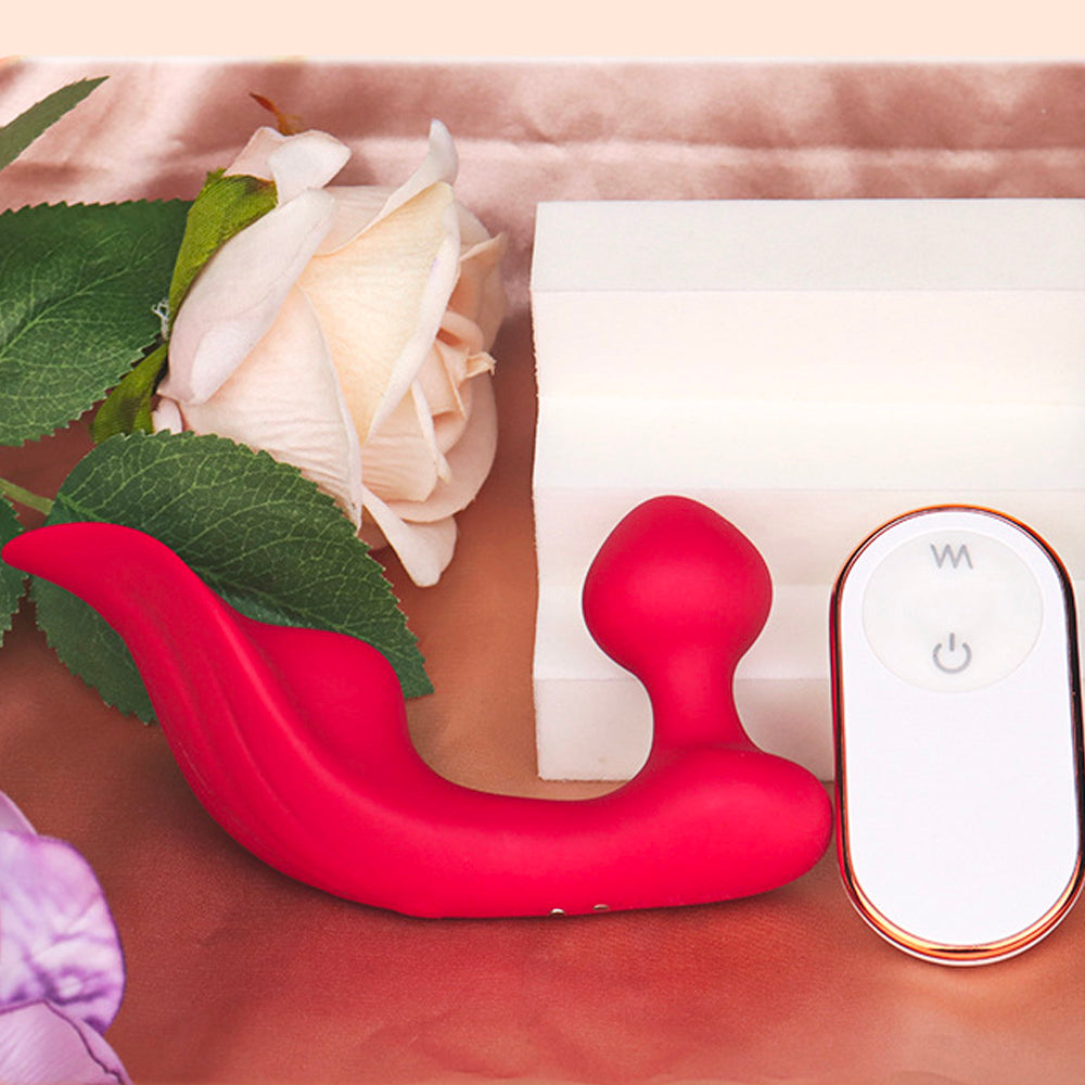 9 Band Couples Vibrator - Rechargeable Red Rose Vibrate Sex Toy