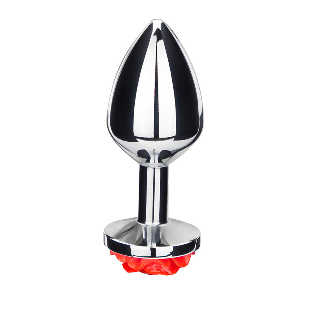 Rose Metal Butt Plug | Silver Small Anal Plug Sex