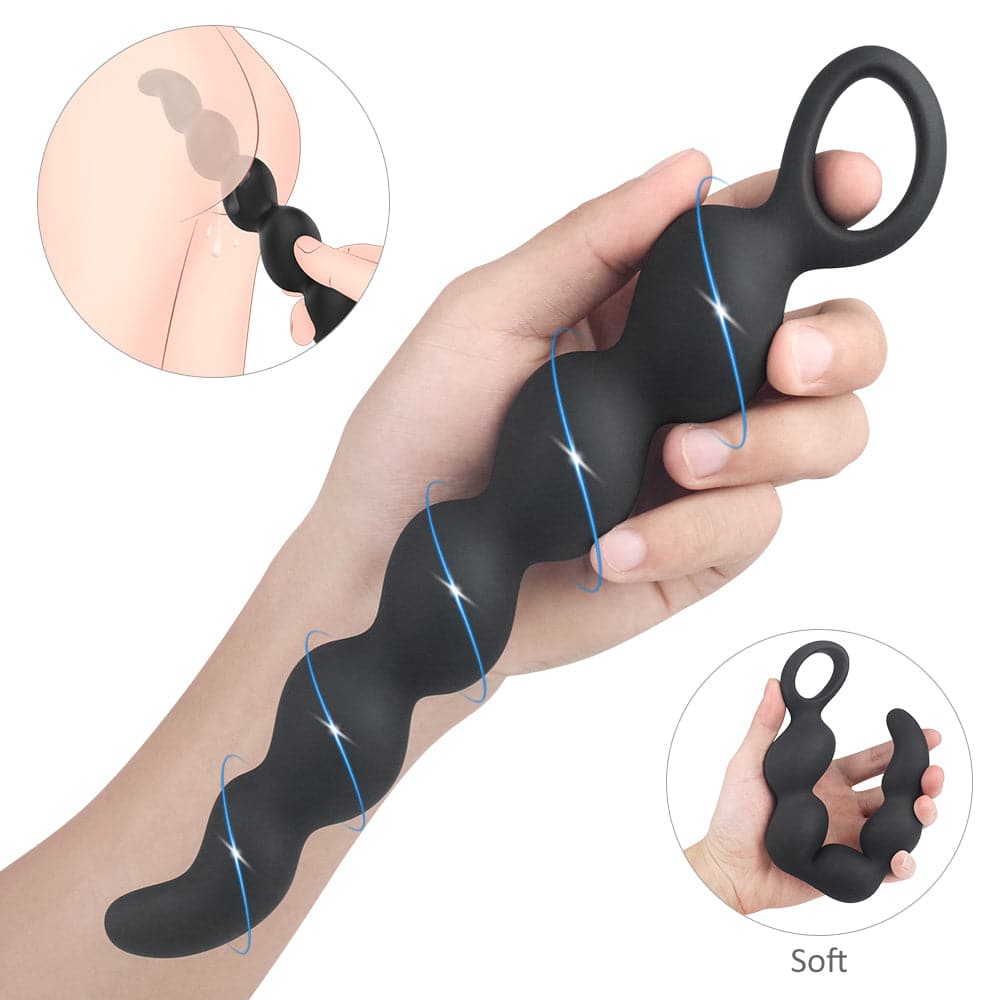 Extra Llong Vibrating Bead Butt Plug