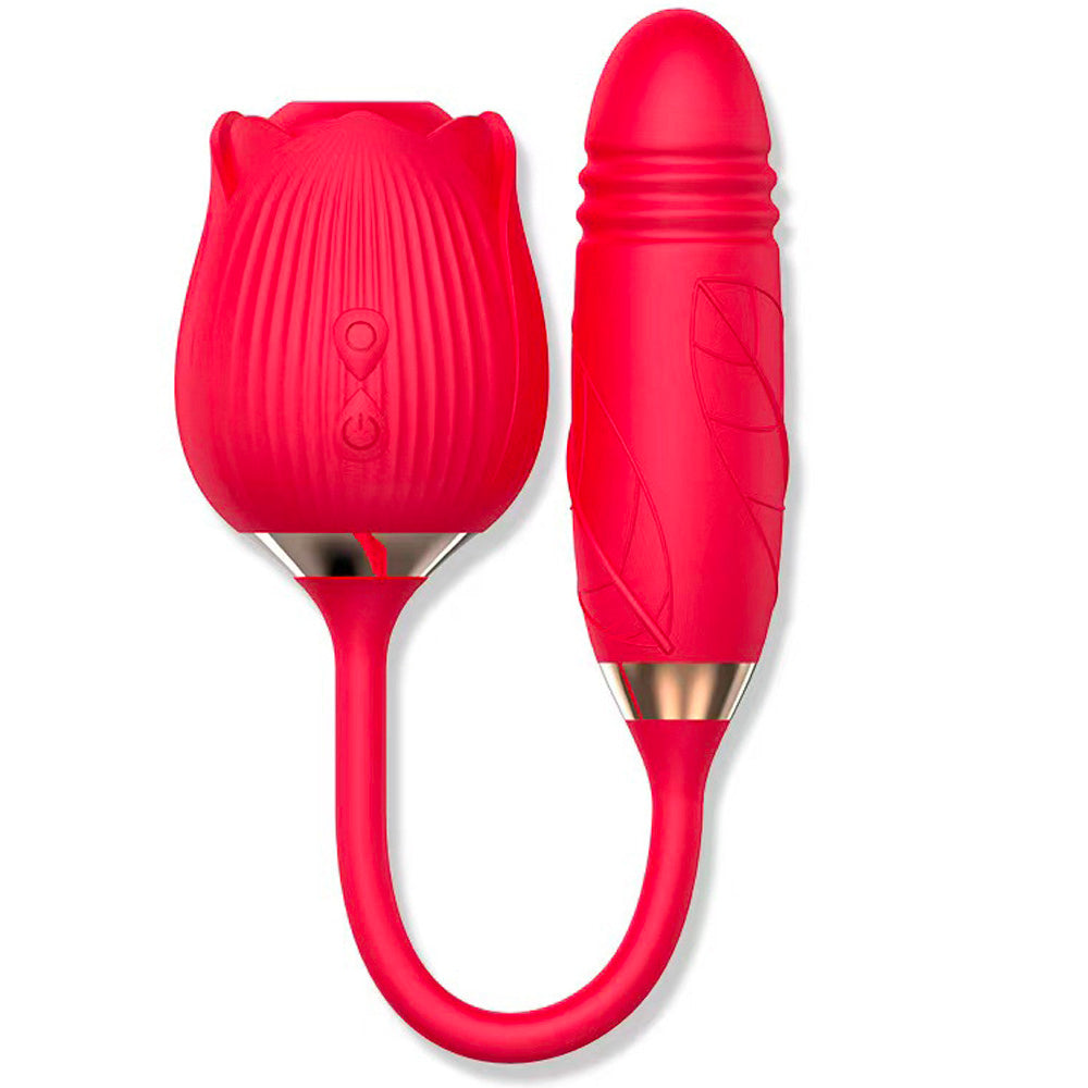 Rose Vibrator With Bullet Tongue