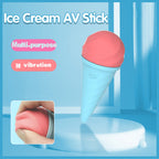 Cordless Cute Ice Cream 10 Vibrating Modes Wand Massager