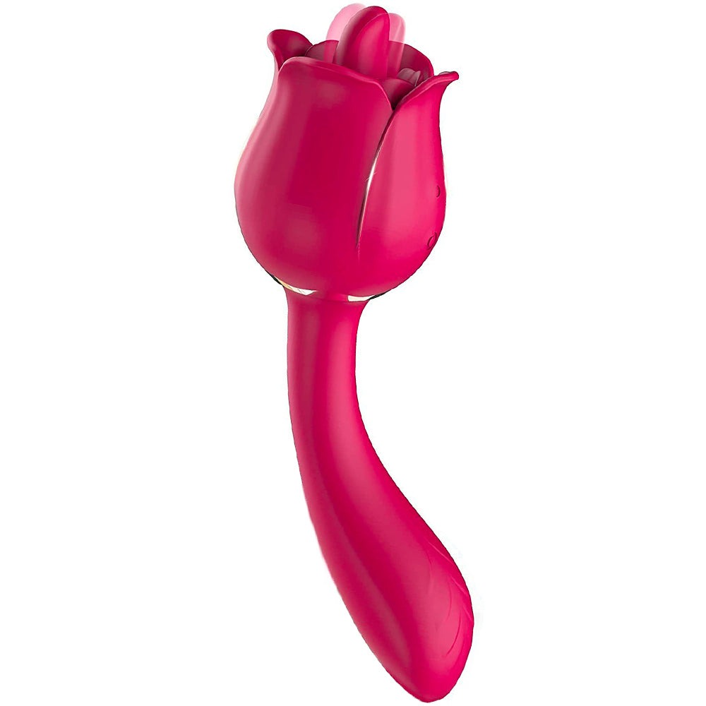 2 In 1 Rose Tongue Licking Female Vibrator