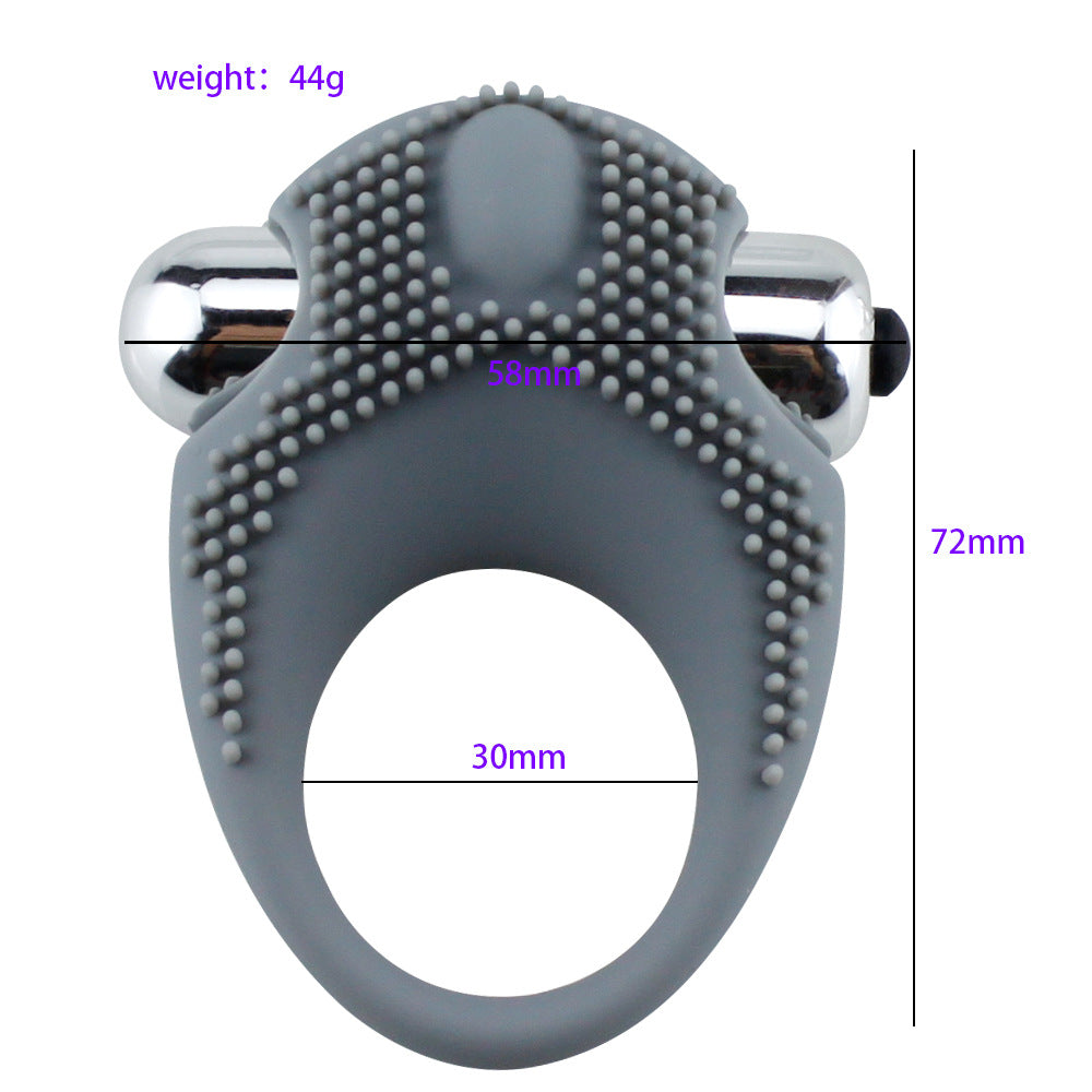 Men's Vibrating Particle Time-Delay Lock Ring